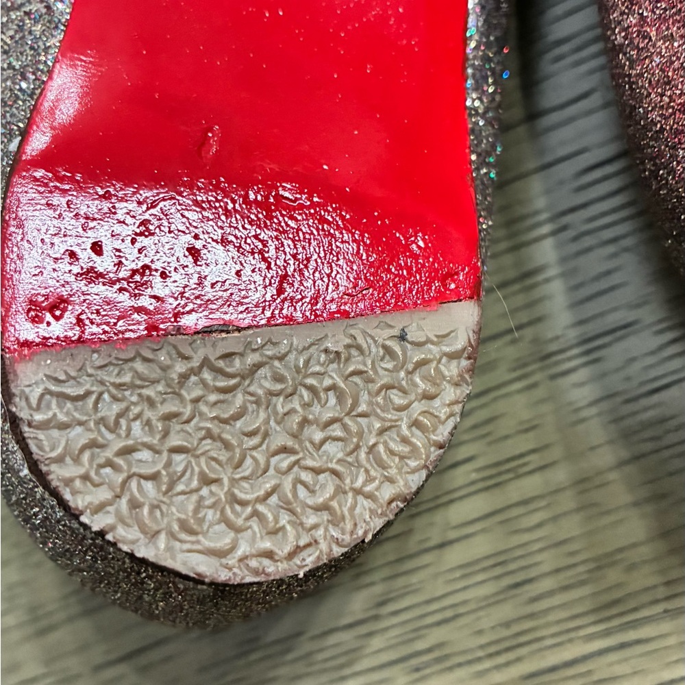 Christian Louboutin Glitter Pointed Ballet Flats in Rose Multi - Picture 7 of 11